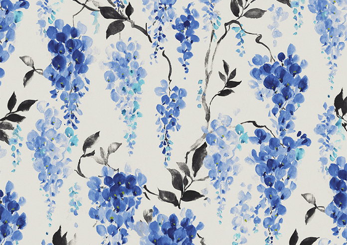 Wisteria Silk, Ink Blue - Motorised Roman Blind - Image 7